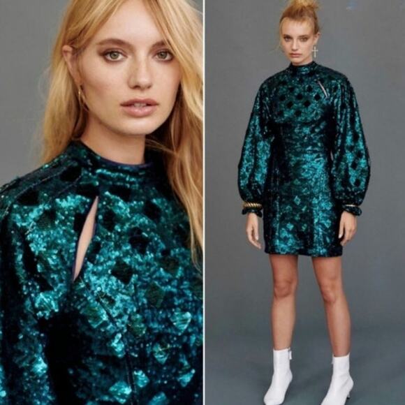 Free People Sparkling Chantes Holiday Size 6 Dress - Picture 8 of 9